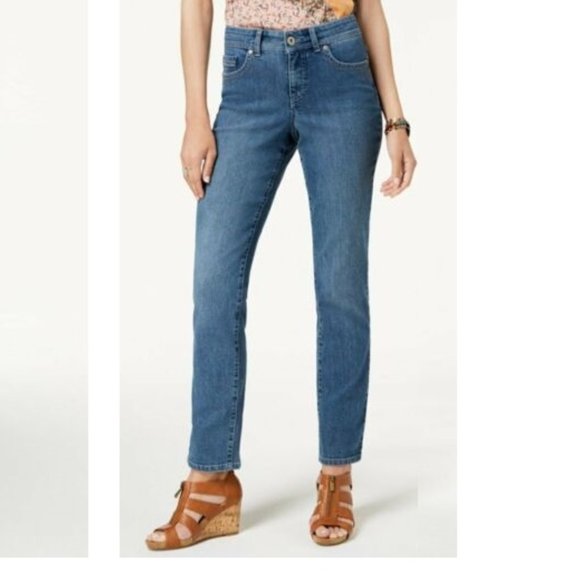 Style & Co Women Tummy-control Straight-leg Jeans | Size - 14 | Color - Craft - Picture 1 of 1